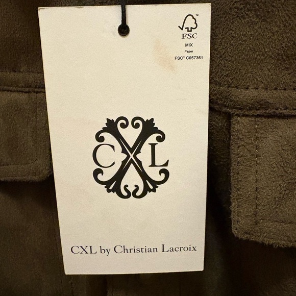 CXL by Christian Lacroix Men’s Faux Suede Brown Snap-Front Jacket Size Large NWT - Picture 2 of 14
